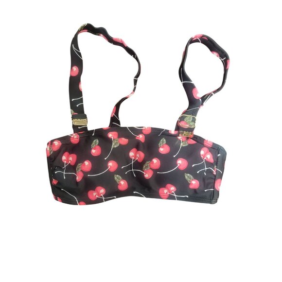 Cherry Print Bikini Top With Adjustable Straps & Back Closure By Xhilaration XS - Picture 1 of 5